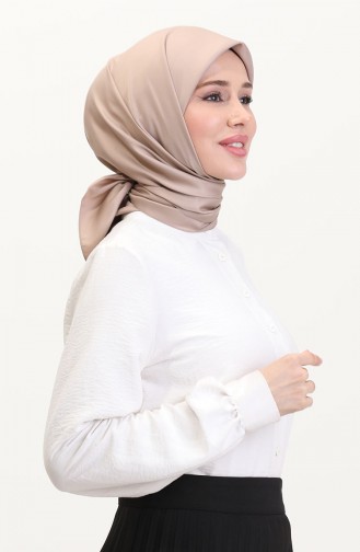 Düz Twill Eşarp 19096-05 Vizon