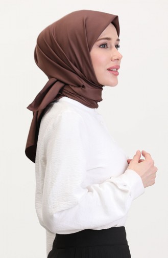 Düz Twill Eşarp 19096-06 Kahverengi