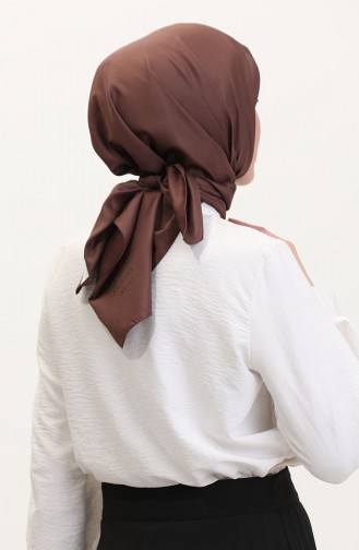 Düz Twill Eşarp 19096-06 Kahverengi
