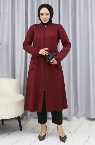 Cep Detaylı Fermuarlı Kap 1642-03 Bordo