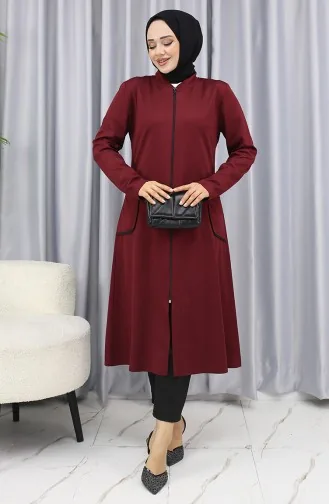 Cep Detaylı Fermuarlı Kap 1642-03 Bordo