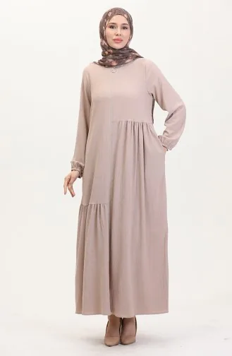 Büzgülü Ferace 1027-08 Bej
