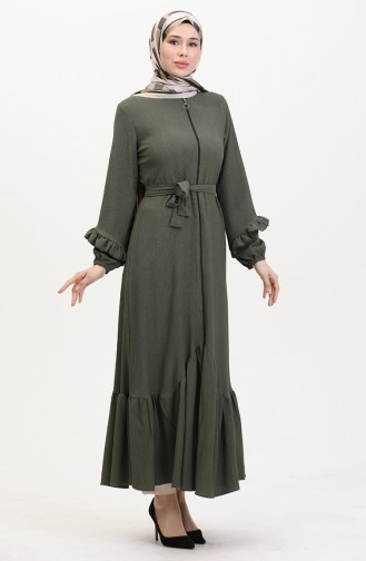 Khaki Abaya 1059-03