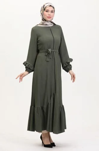 Geplooide Abaya 1059-03 Khaki 1059-03