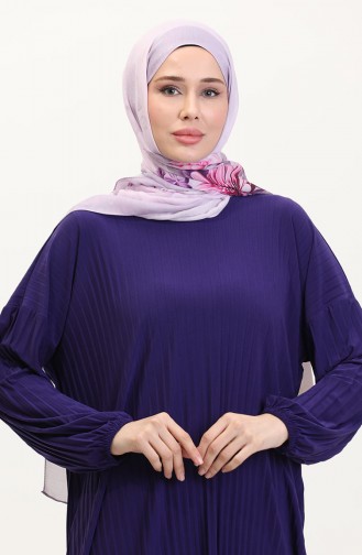 Piliseli Tunik Etek İkili Takım 0015-01 Mor