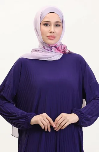 Pleated Tunic Skirt Two Piece Set 0015-01 Purple 0015-01