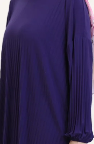 Pleated Tunic Skirt Two Piece Set 0015-01 Purple 0015-01