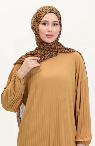 Piliseli Tunik Etek İkili Takım 0015-03 Hardal