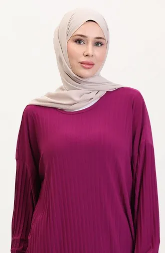 Geplooide Tuniekrok Tweedelig Set 0015-05 Pruim 0015-05