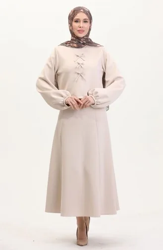 Ensemble Deux Pièces Chemisier Et Jupe En Tissu Scuba 0021-03 Beige 0021-03