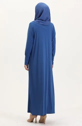 فستان سهرة من القماش الرملي الحجري 0020-02 نيلي 0020-02