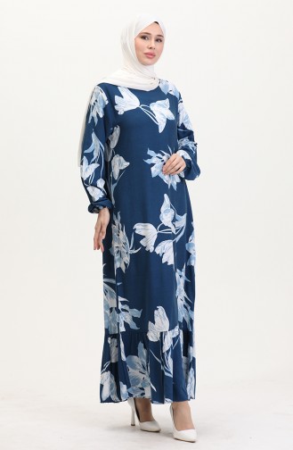 Petroleum Hijab Kleider 0016-03