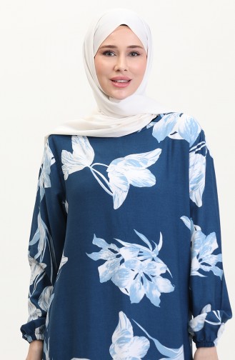 Petroleum Hijab Kleider 0016-03