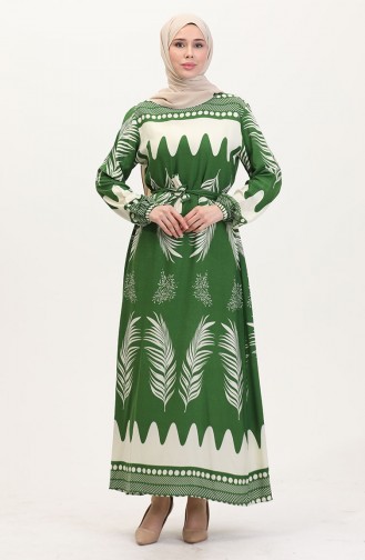Robe Hijab Vert emeraude 0019-02