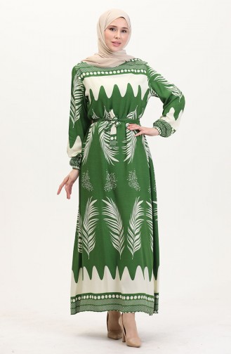 Robe Hijab Vert emeraude 0019-02