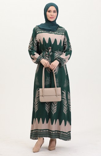Robe Hijab Vert emeraude 0019-06
