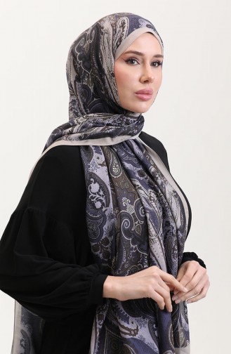 Karaca Etnik Desenli Koton Şal 81081-01 Bej Lila