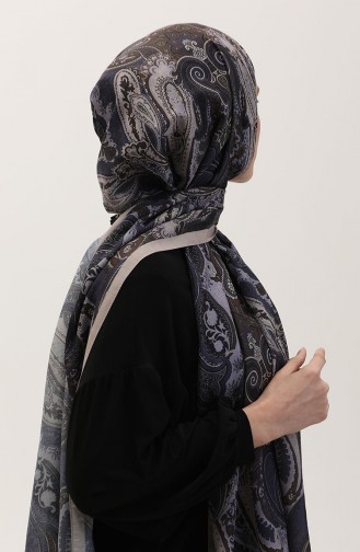 Karaca Etnik Desenli Koton Şal 81081-01 Bej Lila