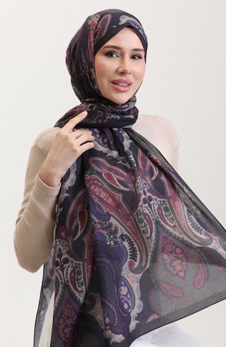 Karaca Etnik Desenli Koton Şal 81081-03 Yeşil Siyah