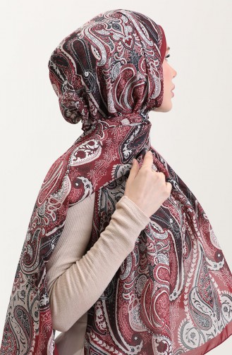 Karaca Etnik Desenli Koton Şal 81081-04 Bordo 81081-04