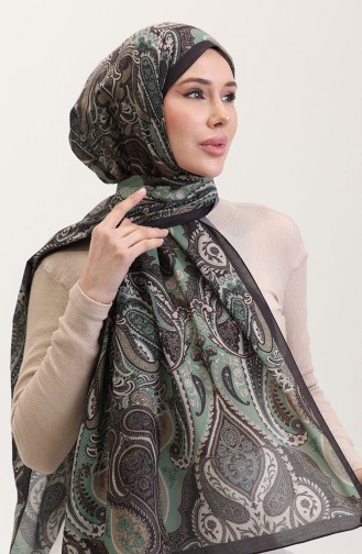 Karaca Etnik Desenli Koton Şal 81081-05 Siyah Zümrüt Yeşili 81081-05