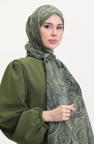 Karaca Etnik Desenli Koton Şal 81081-11 Haki 81081-11