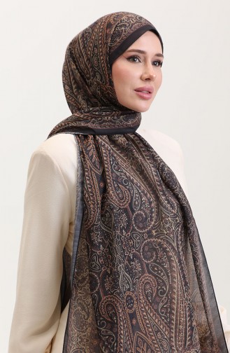 Karaca Etnik Desenli Koton Şal 81084-03 Siyah Gold 81084-03