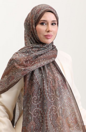 Karaca Etnik Desenli Koton Şal 81084-07 Kahverengi 81084-07