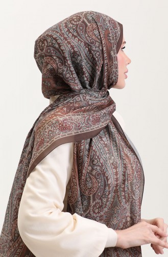 Karaca Etnik Desenli Koton Şal 81084-07 Kahverengi 81084-07