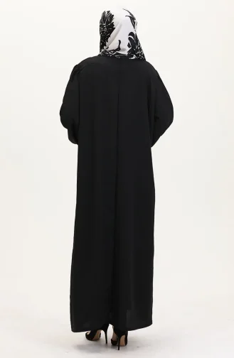 Broş Detaylı Elbise 0017-01 Siyah