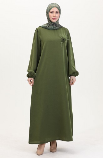 Khaki Hijab Dress 0017-04