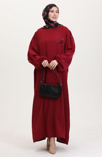 Claret Red Hijab Dress 0017-05