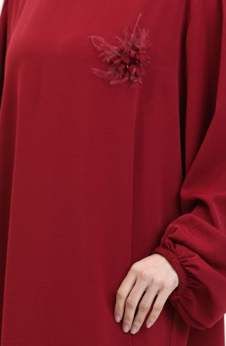 Claret Red Hijab Dress 0017-05
