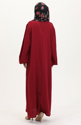 Claret Red Hijab Dress 0017-05