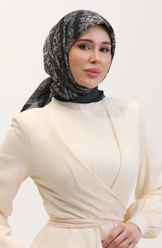 Etnik Kehribar Eşarp 70279-03 Zümrüt Yeşili