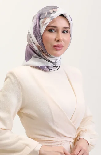 Kehribar Eşarp 70280-11 Gri Lila