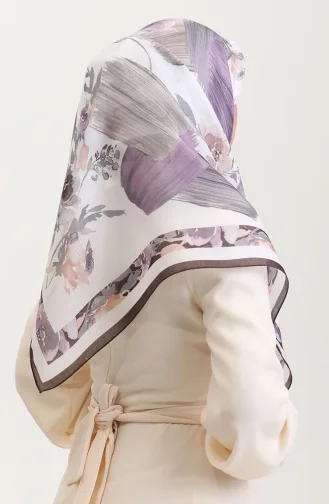 Kehribar Eşarp 70280-11 Gri Lila