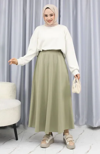 تنورة من قماش أويشو 5578-01 باللون الأخضر النعناعي 5578-01