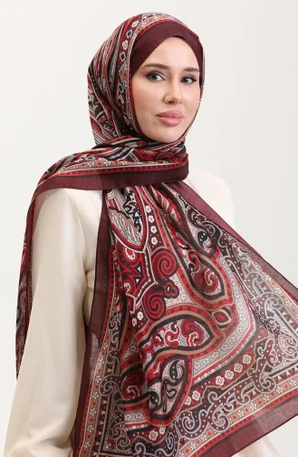 Châle Ethnique En Ambre 70278-06 Rouge Bordeaux 70278-06
