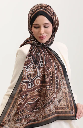 Châle Ethnique En Ambre 70278-09 Noir Marron 70278-09