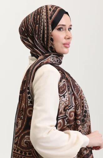 Châle Ethnique En Ambre 70278-09 Noir Marron 70278-09