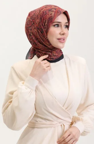 وشاح كاراكا القطني المنقوش العرقي 81078-17 أسود خردلي 81078-17