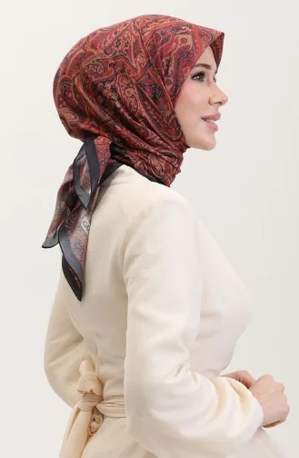 وشاح كاراكا القطني المنقوش العرقي 81078-17 أسود خردلي 81078-17
