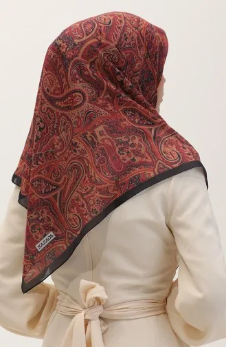 وشاح كاراكا القطني المنقوش العرقي 81078-17 أسود خردلي 81078-17