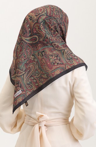 Karaca Etnik Desenli Koton Eşarp 81078-18 Siyah Kırmızı