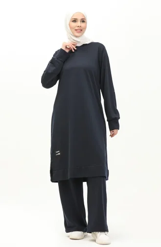 Ensemble Deux Pièces Tunique Et Pantalon 0001-06 Bleu Marine 0001-06