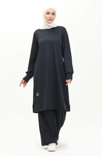 Ensemble Deux Pièces Tunique Et Pantalon 0001-06 Bleu Marine 0001-06