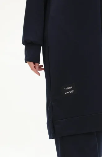 Ensemble Deux Pièces Tunique Et Pantalon 0001-06 Bleu Marine 0001-06