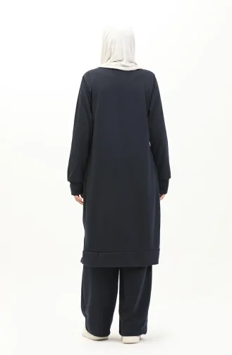 Ensemble Deux Pièces Tunique Et Pantalon 0001-06 Bleu Marine 0001-06