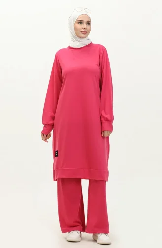 Ensemble Deux Pièces Tunique Et Pantalon 0001-07 Fuchsia 0001-07
